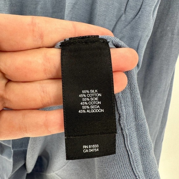 Kenneth Cole V-Neck Silk Blend Knit Top Blue READ DESCRIPTION - Picture 6 of 10